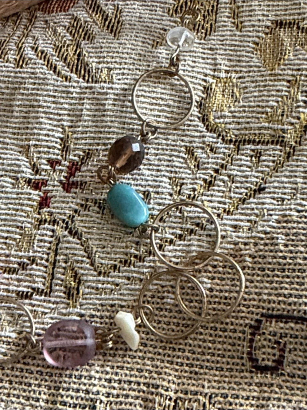 Long lovely light weight necklace many pretty beads and gemstones